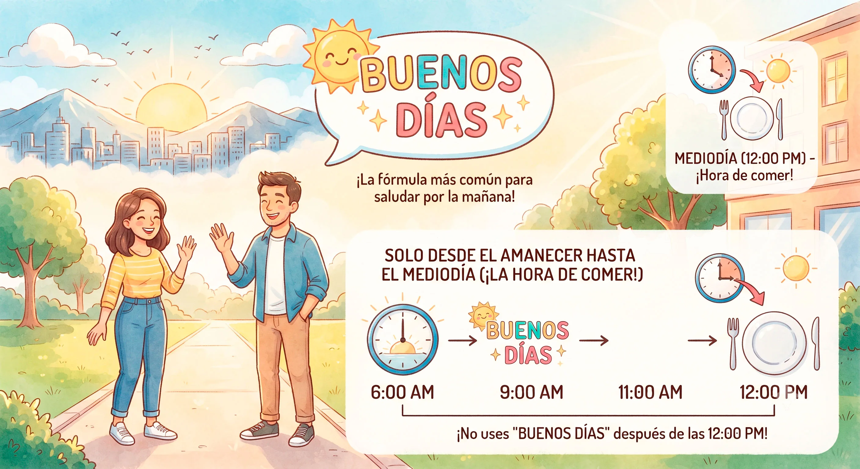Ilustración de Buenos días
