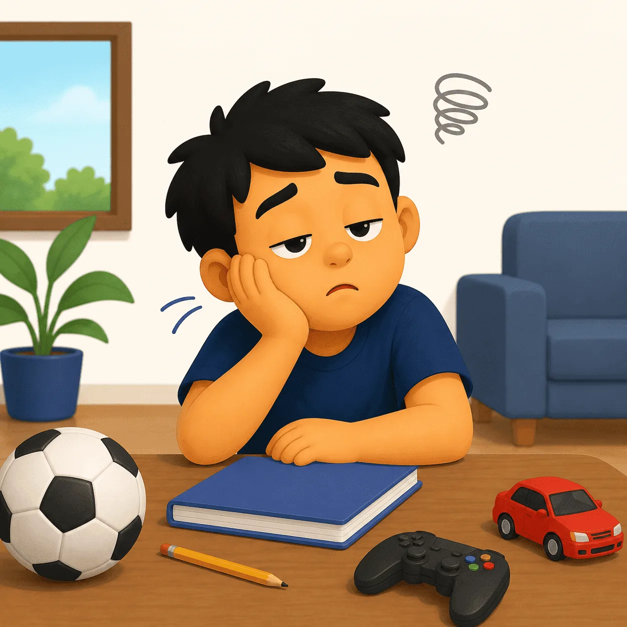 Ilustración de Aburrido
