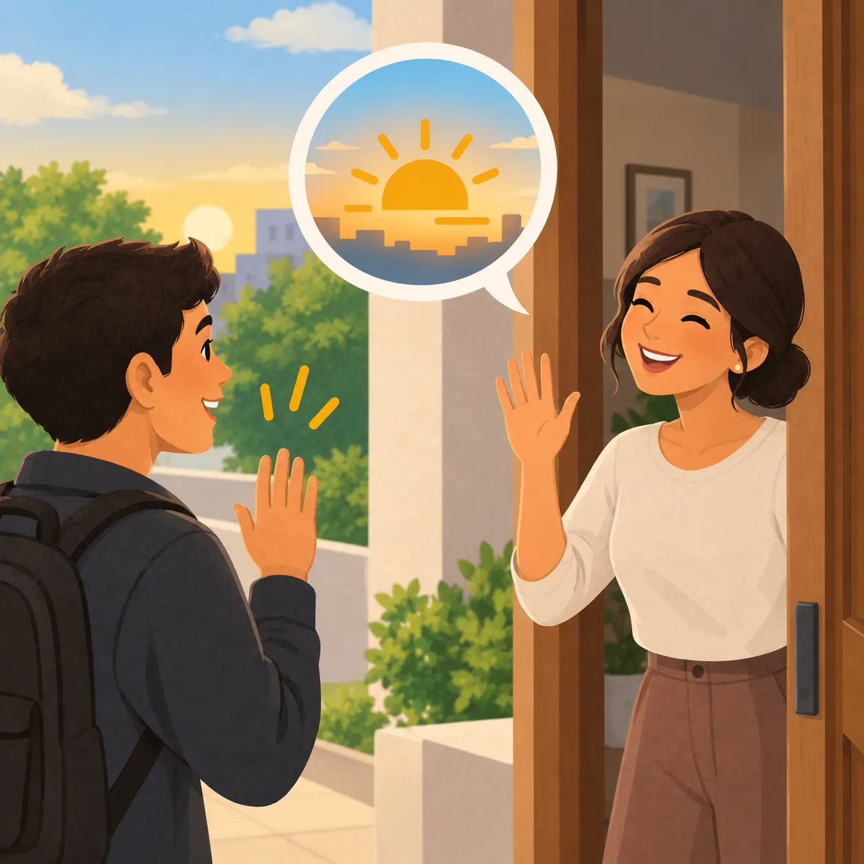 Ilustración de Buenas tardes