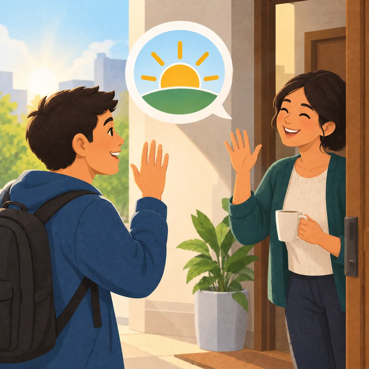 Ilustración de Buenos días