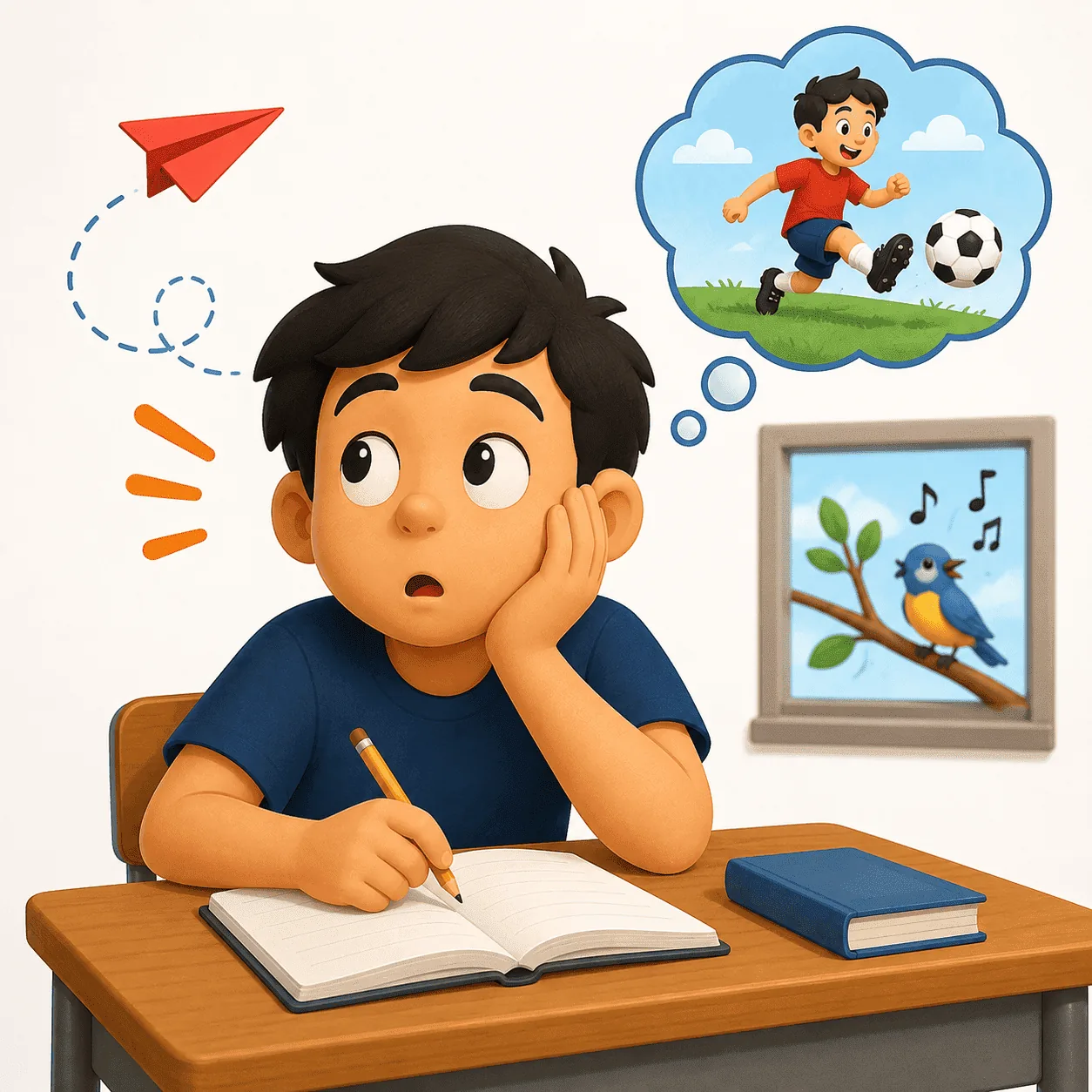 Ilustración de Distraído